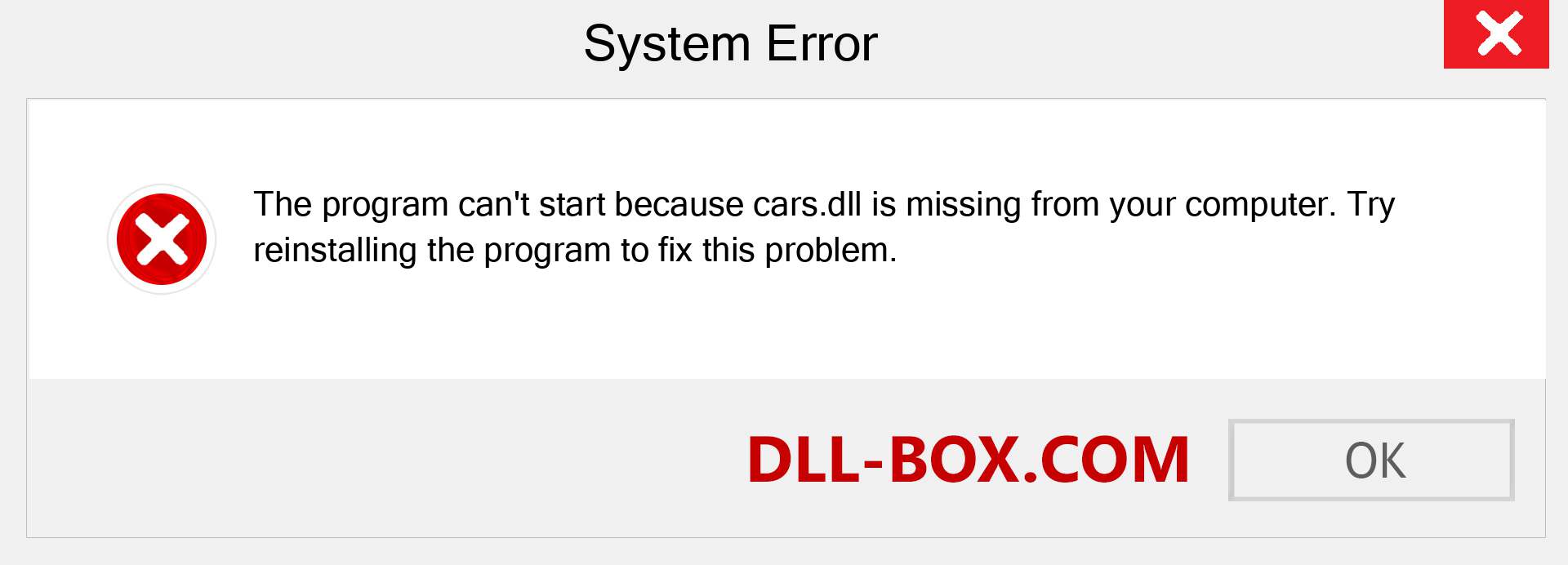  cars.dll file is missing?. Download for Windows 7, 8, 10 - Fix  cars dll Missing Error on Windows, photos, images